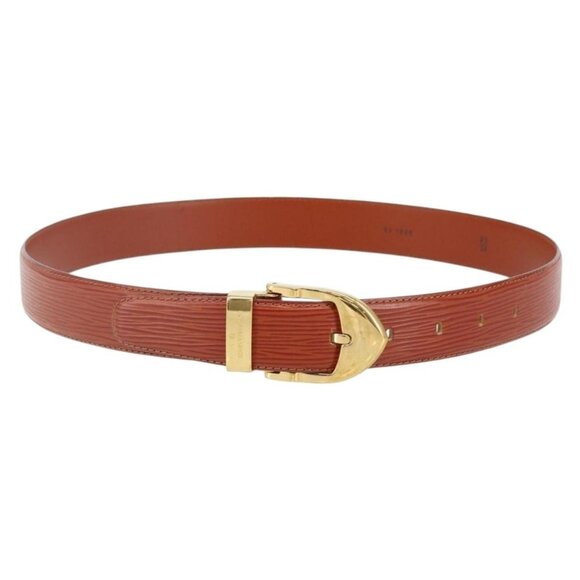 LOUIS VUITTON Epi Ceinture Belt 34.3"" Brown LV Auth - Picture 2 of 16